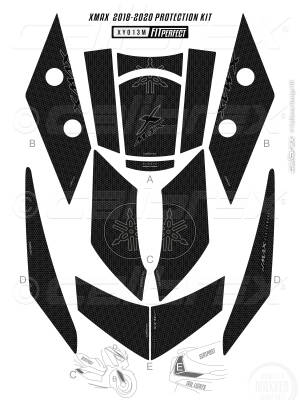 HSB-795 YAMAHA XMAX FULL TANKPAD SET XY013M