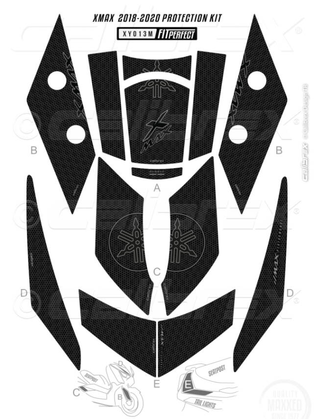 HSB-795 YAMAHA XMAX FULL TANKPAD SET XY013M - 1