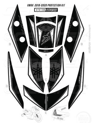 HSB-795 YAMAHA XMAX FULL TANKPAD SET XY013W