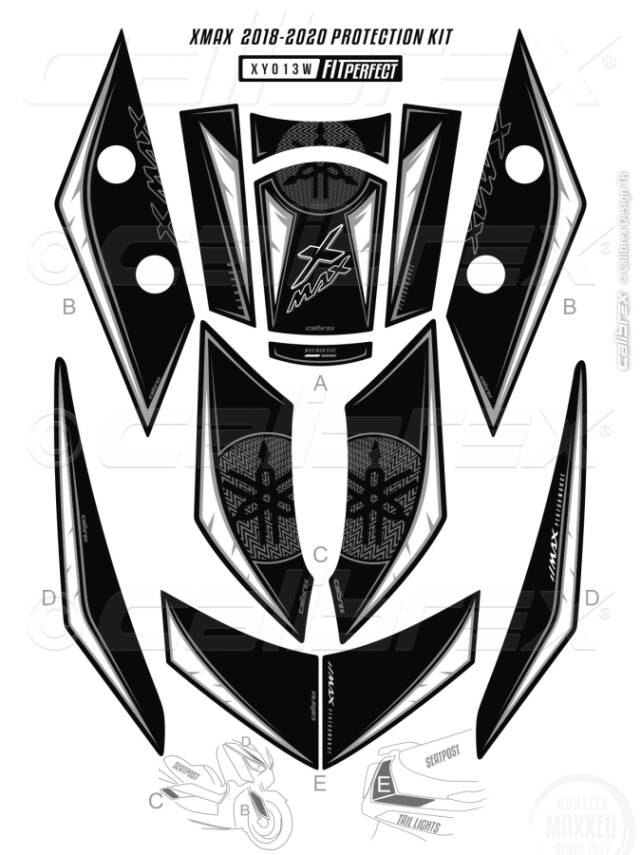HSB-795 YAMAHA XMAX FULL TANKPAD SET XY013W - 1
