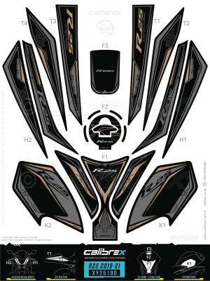 HSB-798 YAMAHA R25 FULL TANKPAD SET XY2519D