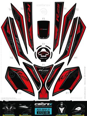 HSB-798 YAMAHA R25 FULL TANKPAD SET XY2519R