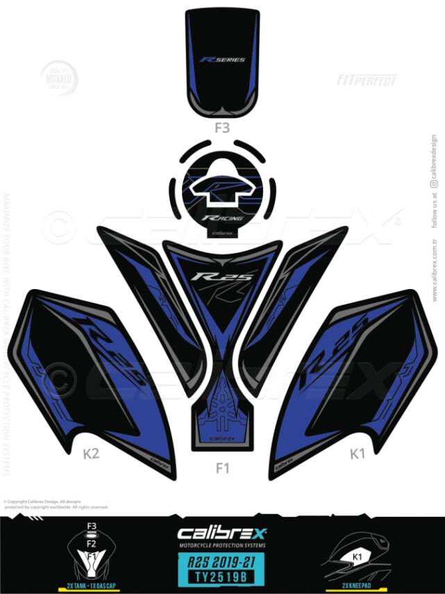 HSB-799 YAMAHA R25 DEPO TANKPAD TY2519B - 1