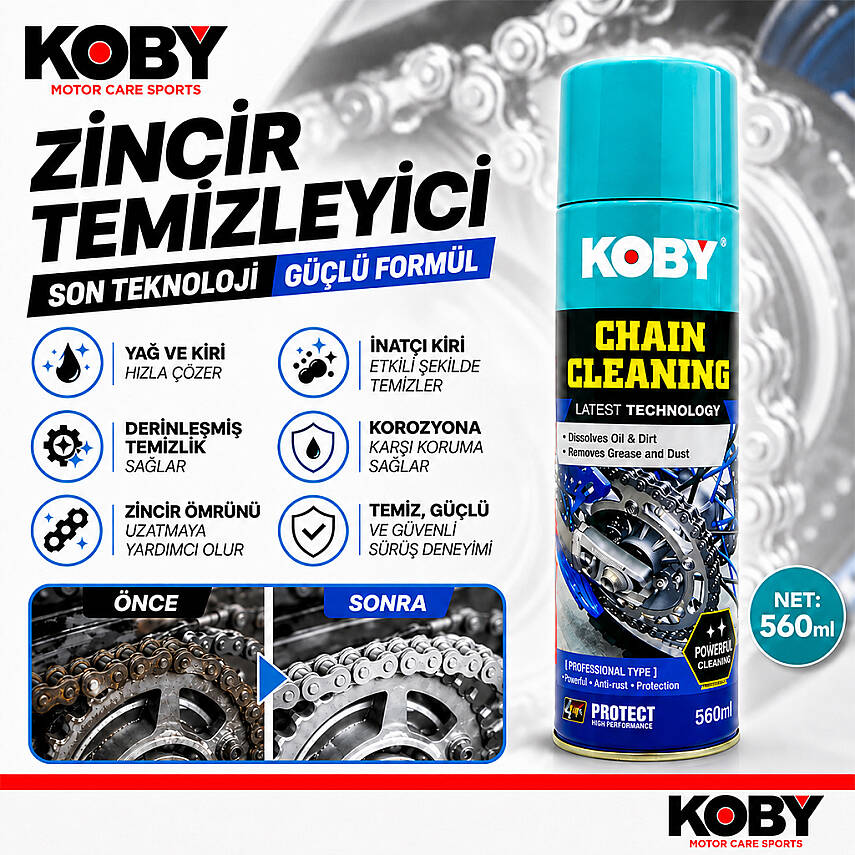 M375 KOBY ZİNCİR TEMİZLEME SPREY 500ML - 2