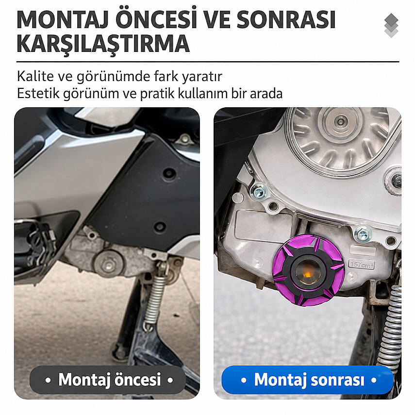 PH-176 HONDA PCX CNC ŞEFFAF YAĞ GÖSTERGE KAPAĞI MAVİ - 3