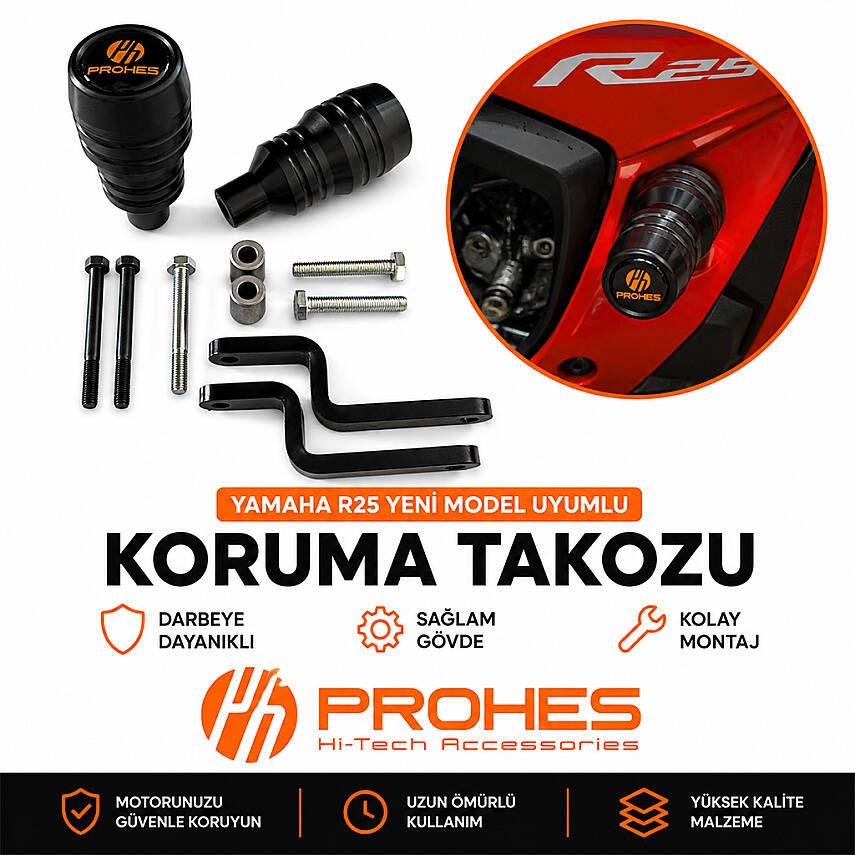 PH-855 YAMAHA R25 YENİ MODEL UYUMLU MOTOR KORUMA TAKOZU - 1